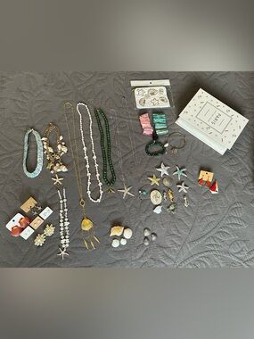 Beach Coastal Jewelry Bundle: Necklaces, Earrings, Brooches, & Bracelets